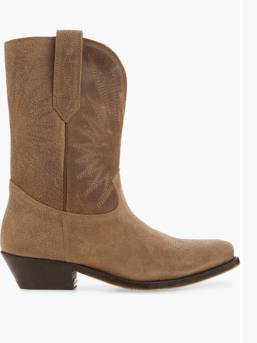 Golden Goose Taupe Suede Lace Up Western Boot New
